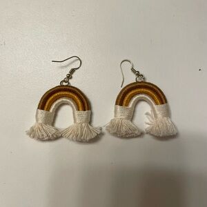 Brown and Tan Rainbow Earrings